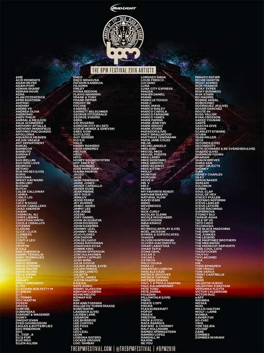 The complete BPM Festival 2016 lineup
