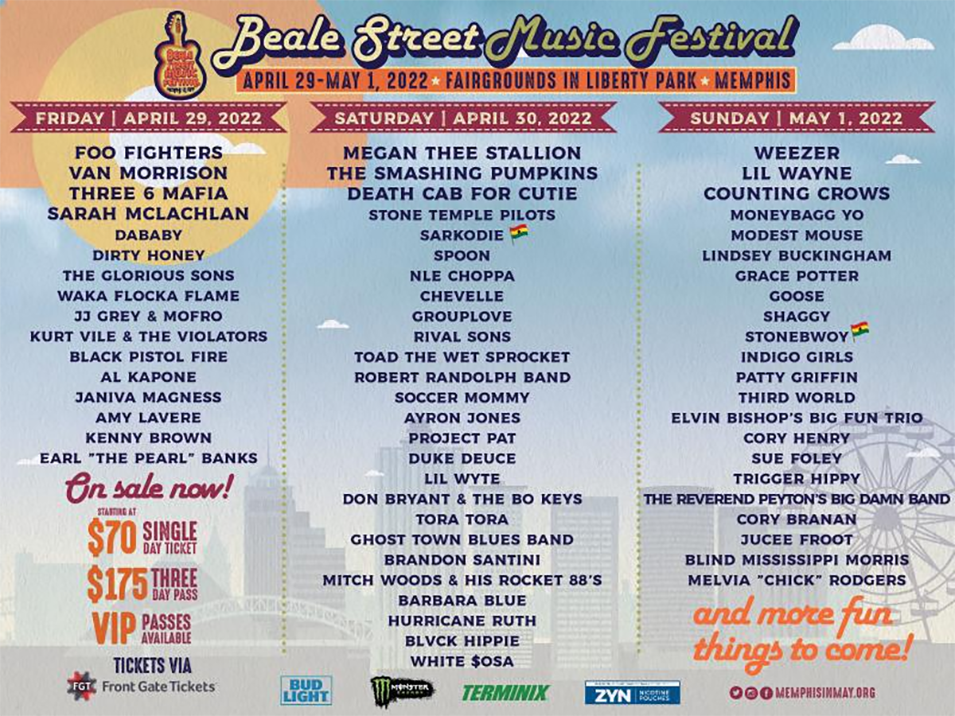 Beale Street Music Festival 2022 lineup
