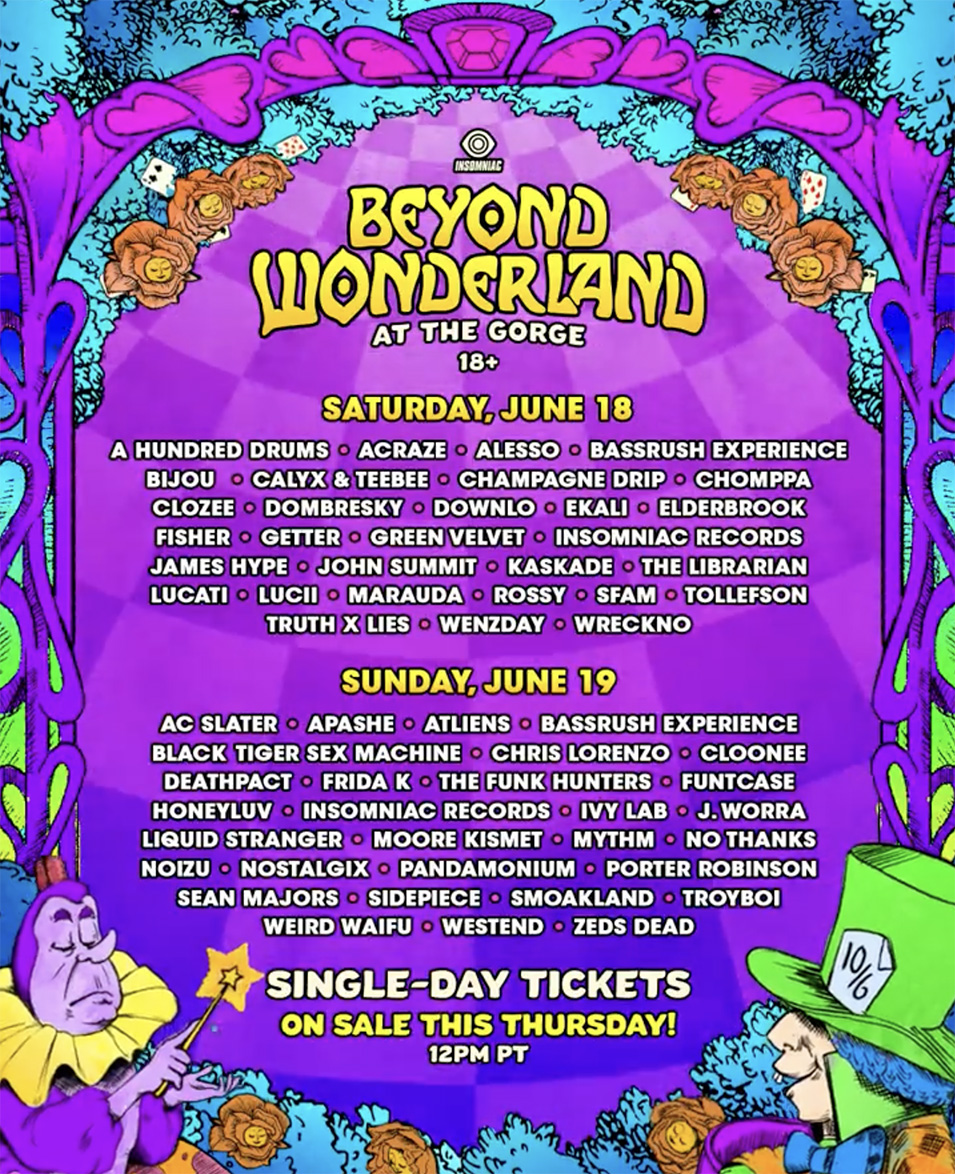 2022 Beyond Wonderland Gorge lineup