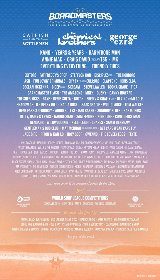 Boardmasters Festival lineup