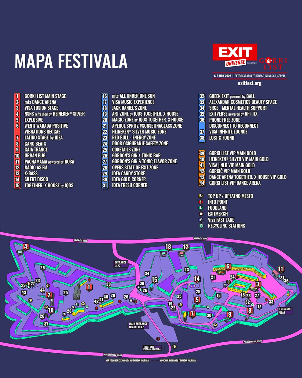 Exit Festival 2023 map