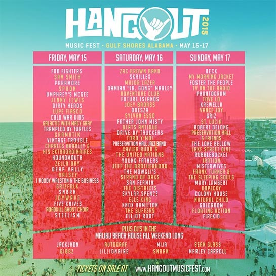 Hangout Fest 2015 | Lineup | Tickets | Prices | Dates | Schedule | Video | News | Rumors | Mobile App | Gulf Shores | Hotels