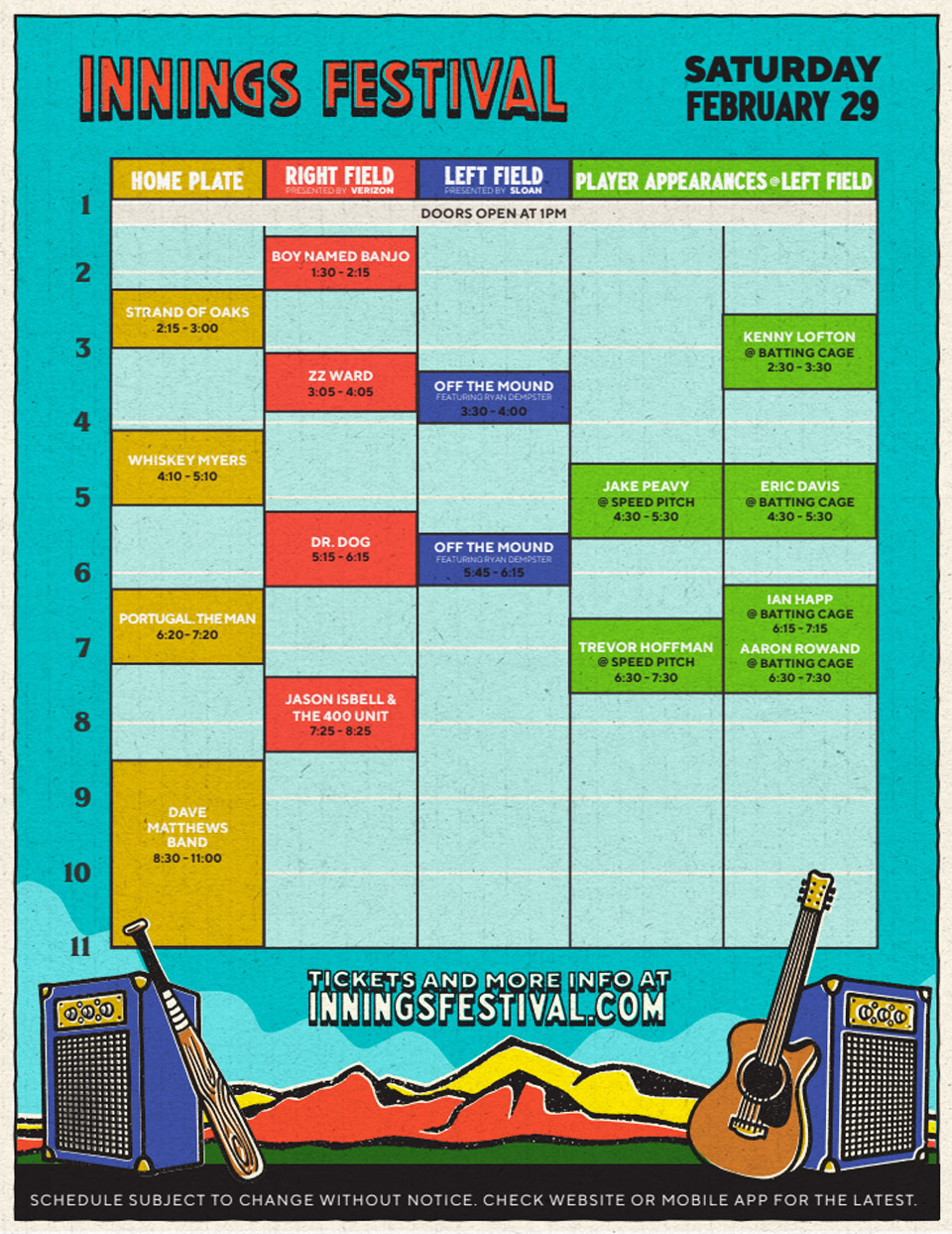 Innings Festival schedule 2020