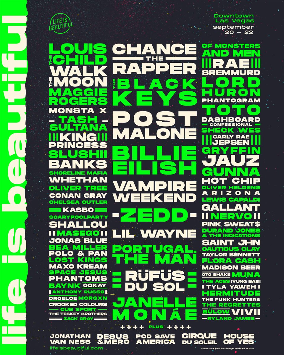 Life Is Beautiful 2019 Lineup Tickets Schedule Photo Life Is Beautiful 2019 Lineup Tickets Schedule Photo