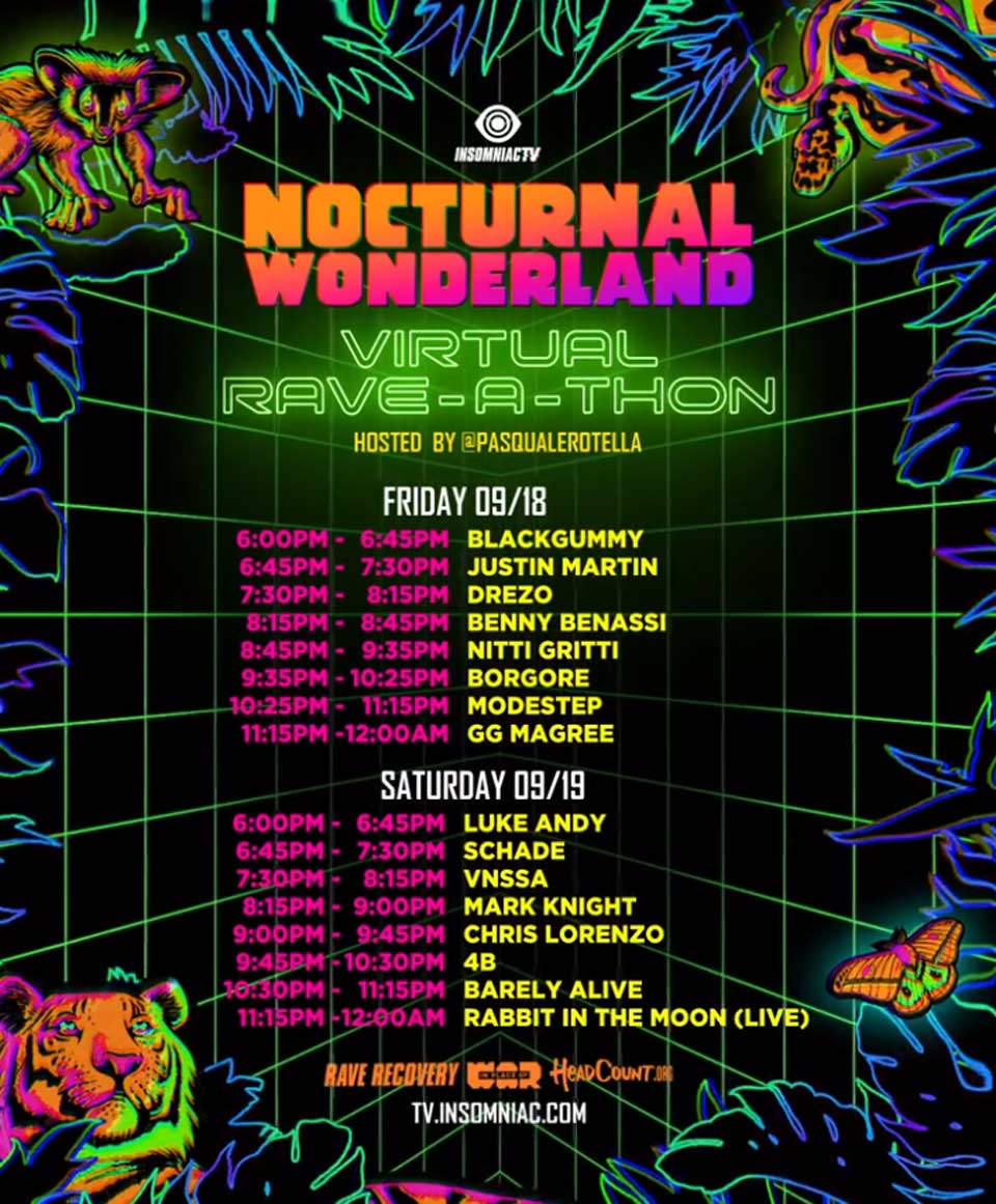 Nocturnal Rave-A-Thon lineup