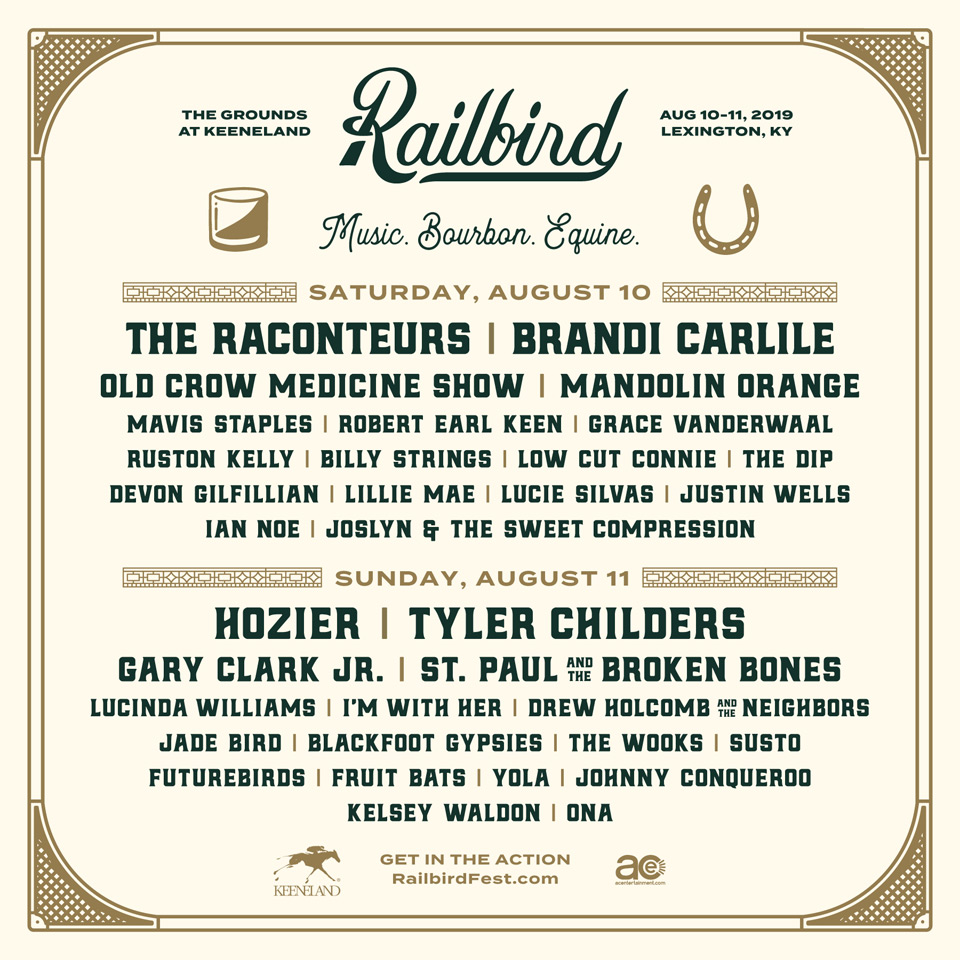The Railbird Festival lineup for 2019! 