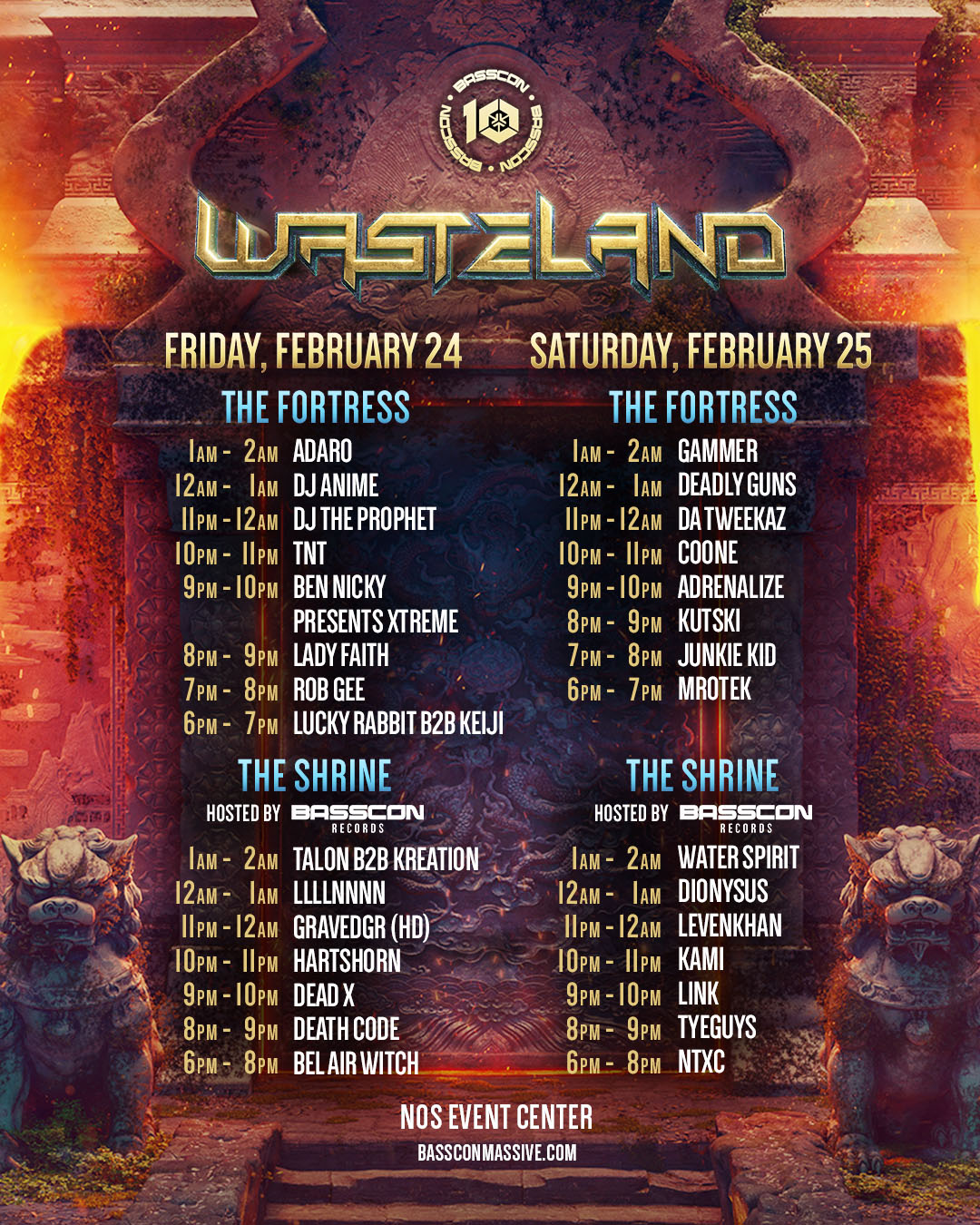 Wasteland schedule 2023