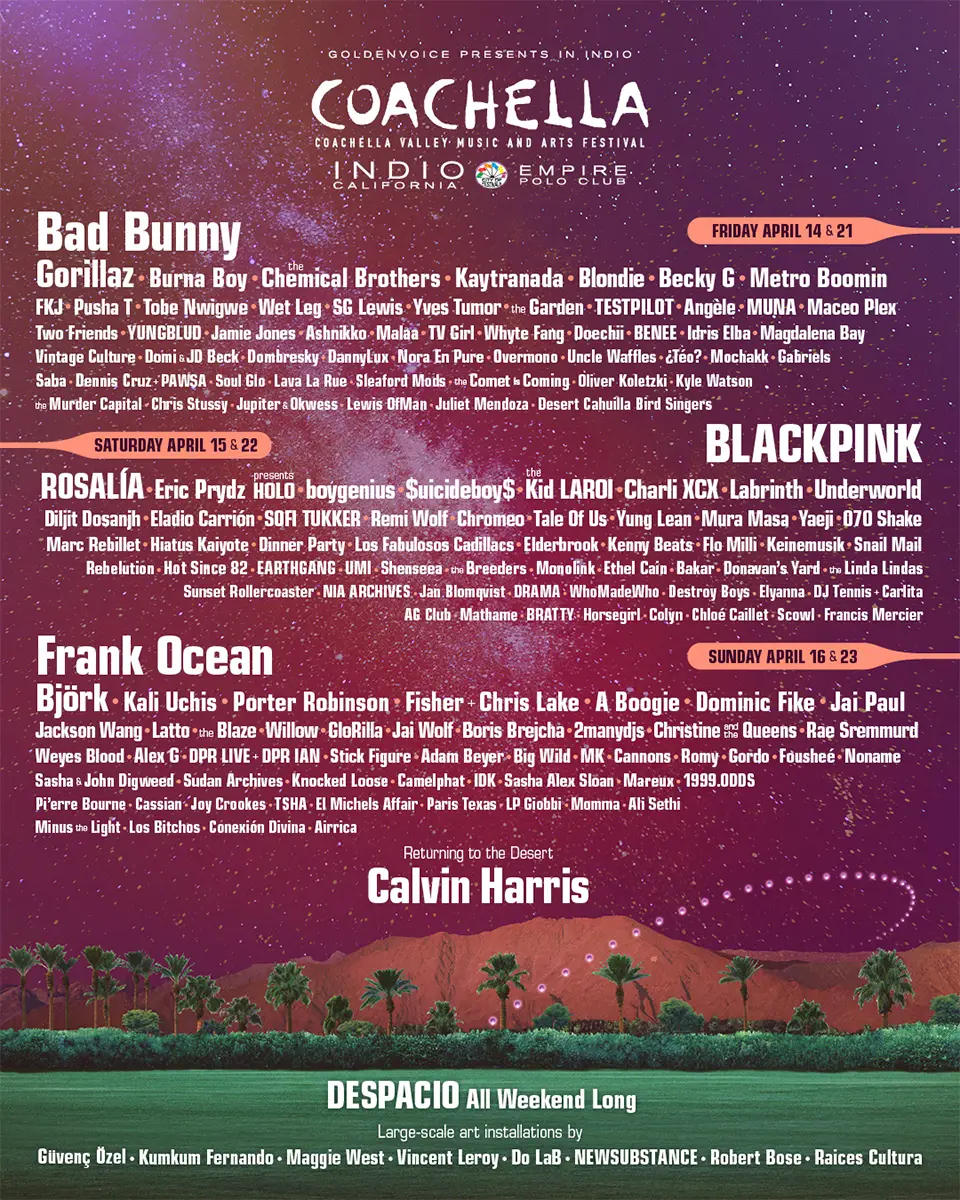 Coachella lineup 2024