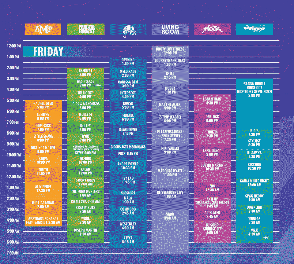 2019 Shambhala Music Festival Schedule 