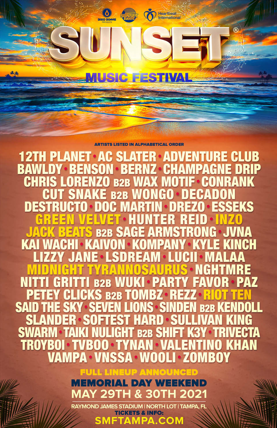 Sunset Music Festival 2021 lineup